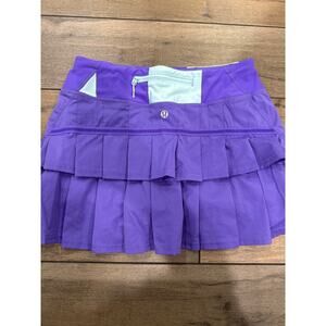 Lululemon Pace Setter Skirt Power Purple Bold Stripe Tennis Running Size 4